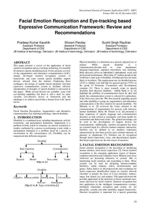 (PDF) Facial Emotion Recognition and Eye-tracking based Expressive ...