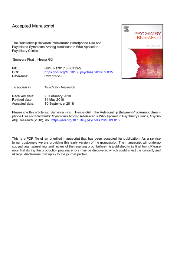 (PDF) The relationship between problematic smartphone use and ...
