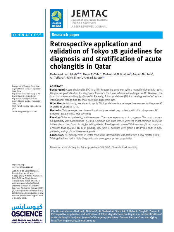 (PDF) Retrospective application and validation of Tokyo 18 guidelines ...