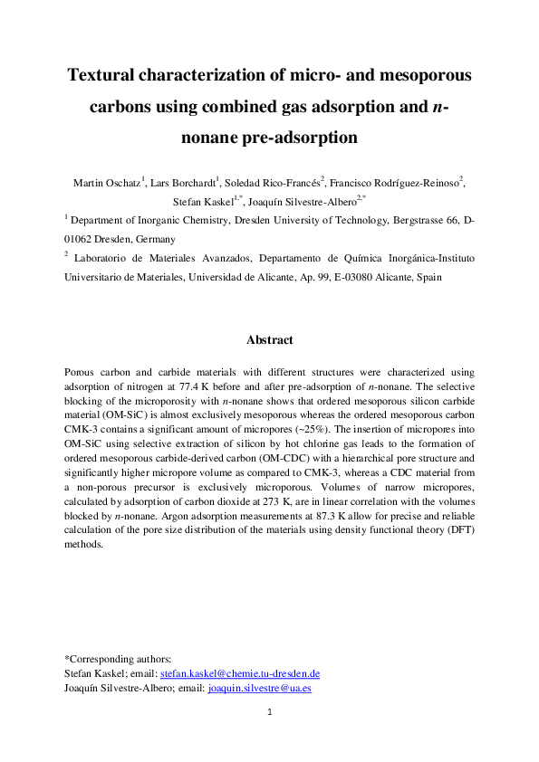 (PDF) Textural Characterization of Micro- and Mesoporous Carbons Using ...