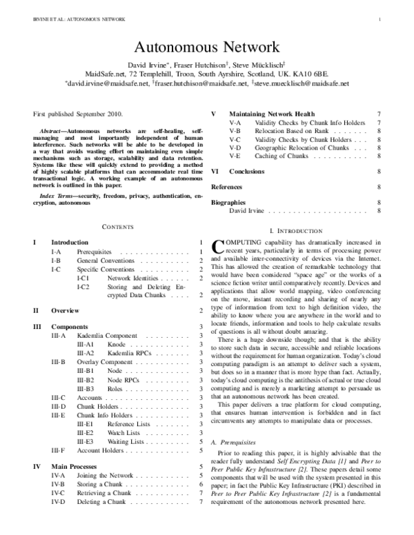 (PDF) Autonomous Network