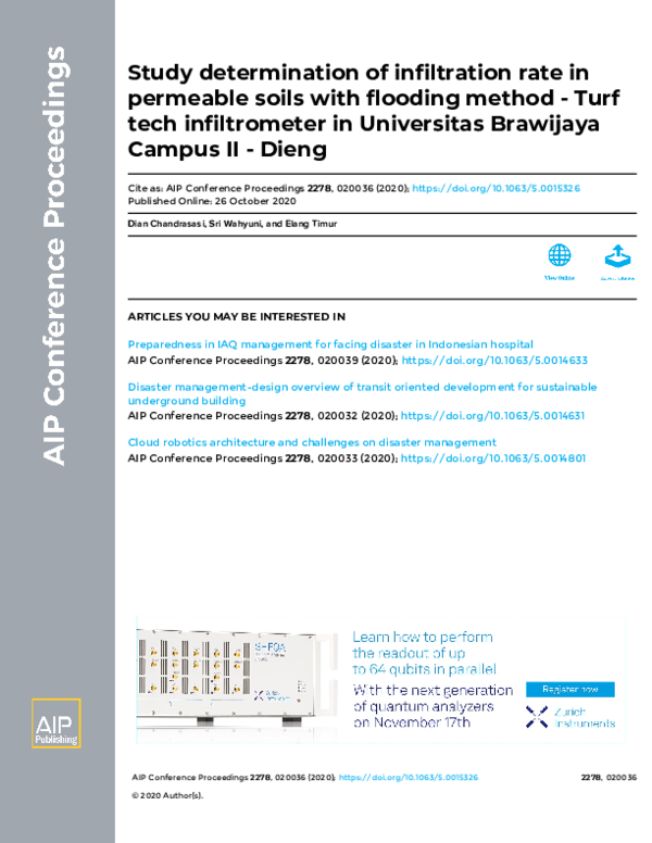 (PDF) Study determination of infiltration rate in permeable soils with ...
