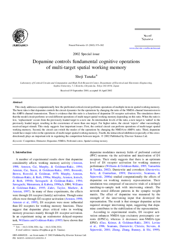 (PDF) Dopamine controls fundamental cognitive operations of multi ...