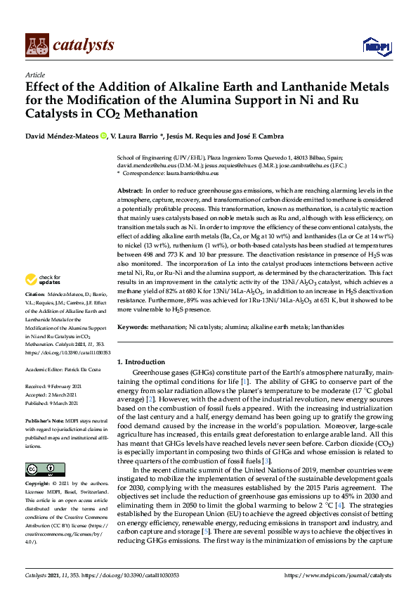 (PDF) Effect of the Addition of Alkaline Earth and Lanthanide Metals ...