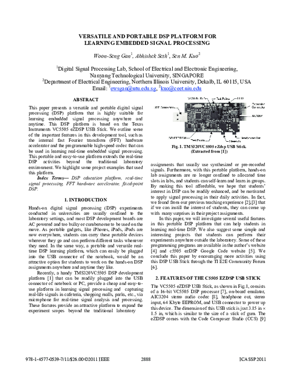 (PDF) Versatile and portable DSP platform for learning embedded signal ...