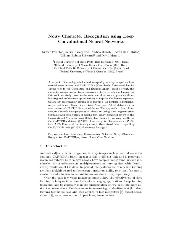 (PDF) Noisy Character Recognition Using Deep Convolutional Neural Networks