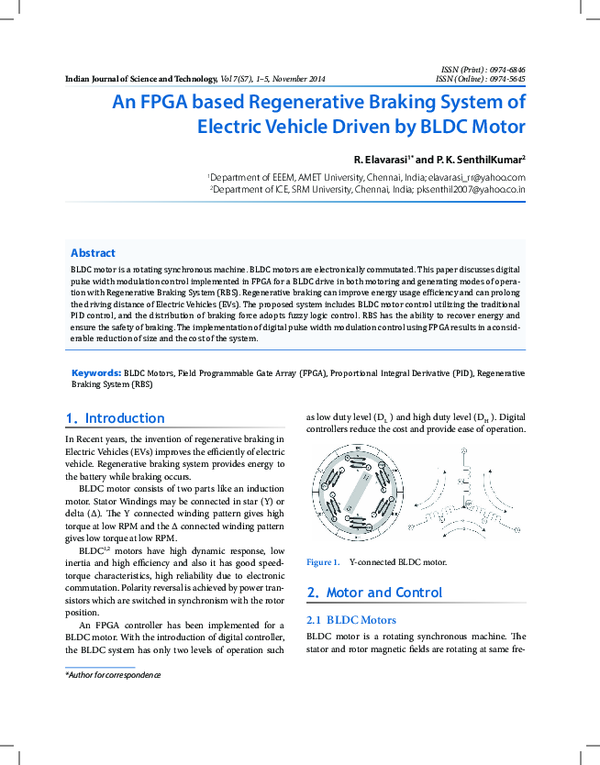 (PDF) An FPGA based Regenerative Braking System of Electric Vehicle ...