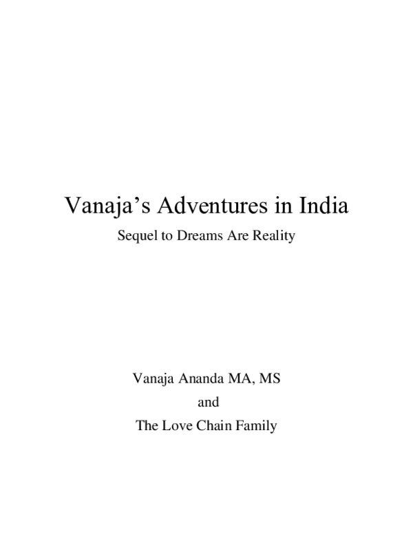 (PDF) Vanaja's Adventures in India Book