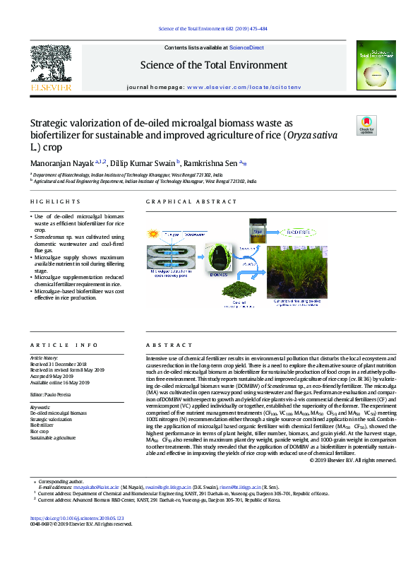 (PDF) Strategic valorization of de-oiled microalgal biomass waste as ...