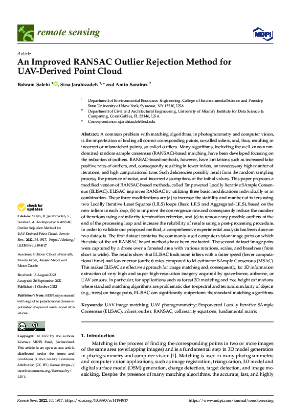 (PDF) An Improved RANSAC Outlier Rejection Method for UAV-Derived Point ...