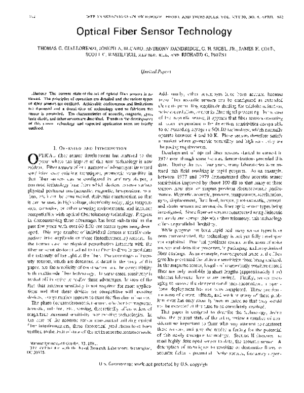 (PDF) Optical fiber sensor technology Arthur Hartog Academia.edu