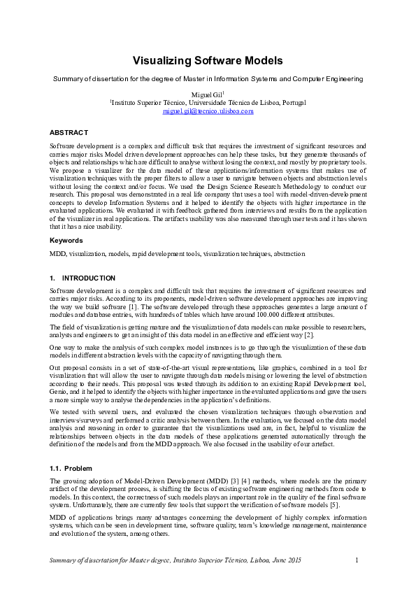 (PDF) Visualizing Software Models