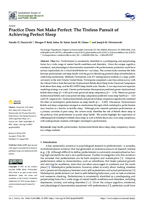 (PDF) Practice Does Not Make Perfect: The Tireless Pursuit of Achieving ...