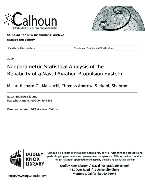  pdf nonparametric statistical analysis of the reliability of a naval