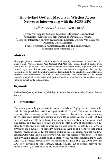 (PDF) End-to-End QoS and Mobility in Wireless Access Networks ...