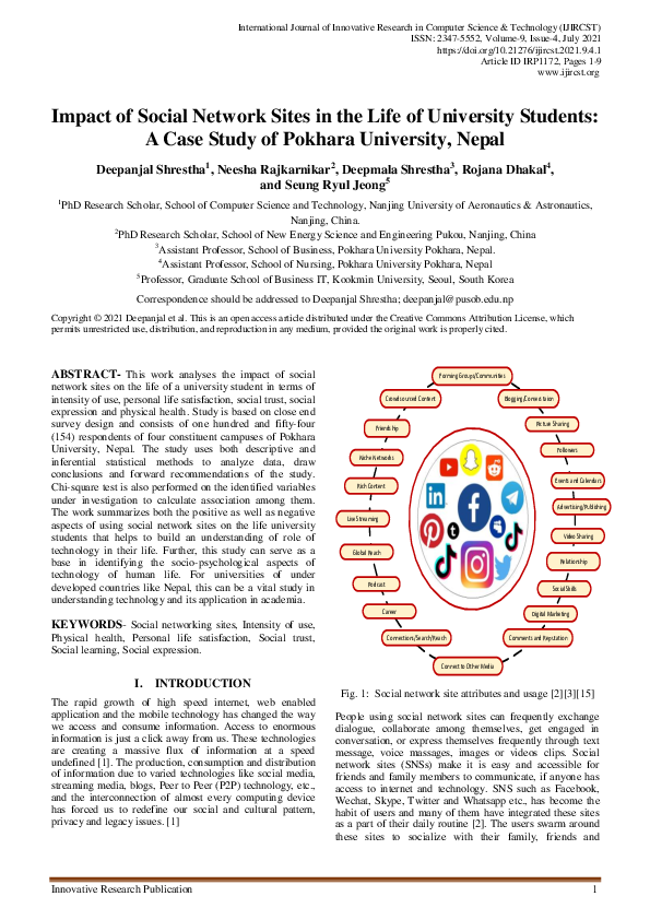 (PDF) Impact of Social Network Sites in the Life of University Students ...