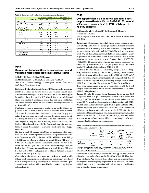 (PDF) P348 Correlation between Mayo endoscopic score and validated ...