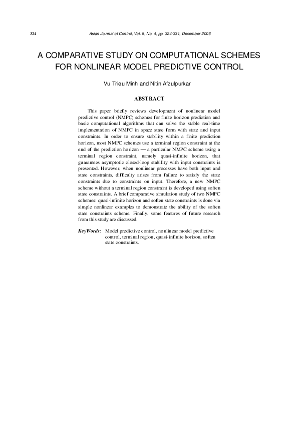 (PDF) A Comparative Study on Computational Schemes for Nonlinear Model ...