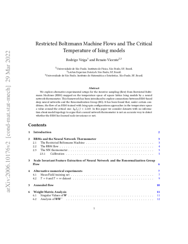 (PDF) Restricted Boltzmann Machine Flows and The Critical Temperature ...
