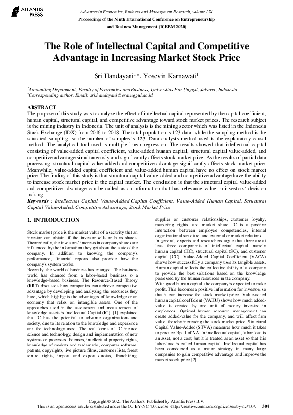 (PDF) The Role of Intellectual Capital and Competitive Advantage in ...