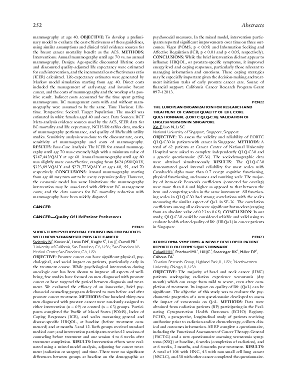 (PDF) PCN22 the European Organization for Research and Treatment of ...