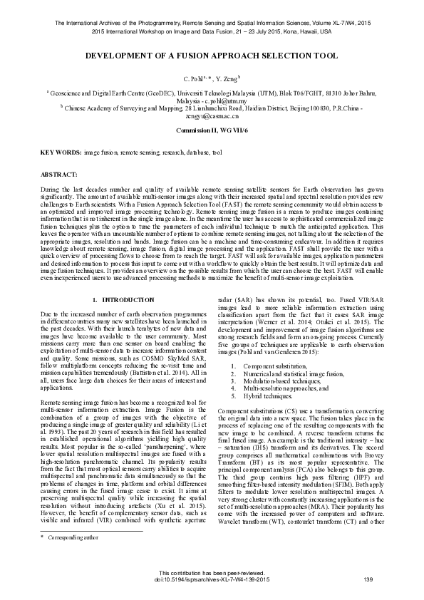 (PDF) Development of a fusion approach selection tool