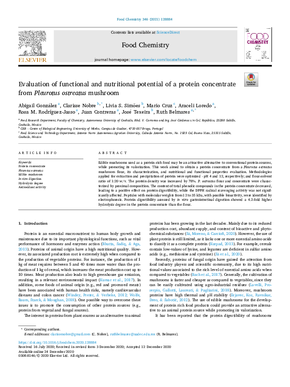 (PDF) Evaluation of functional and nutritional potential of a protein ...