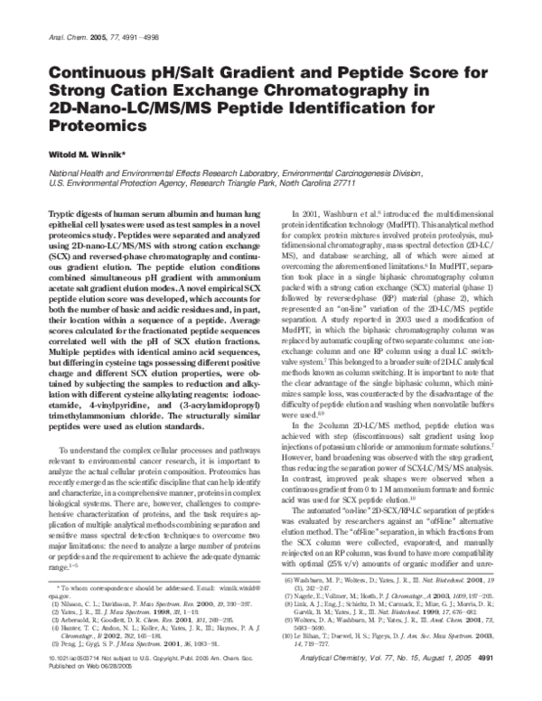 (PDF) Continuous pH/Salt Gradient and Peptide Score for Strong Cation ...