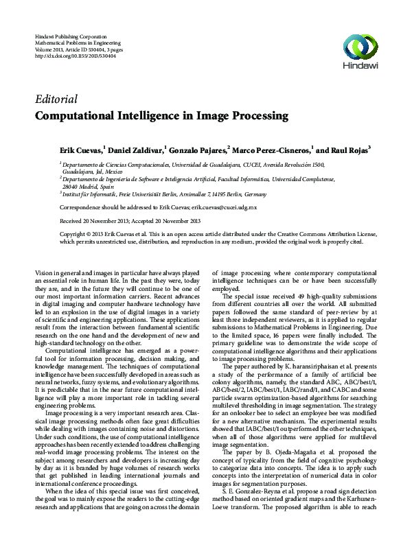 (PDF) Computational Intelligence in Image Processing