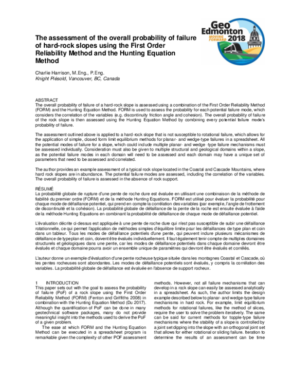 (PDF) The assessment of the overall probability of failure of hard-rock ...