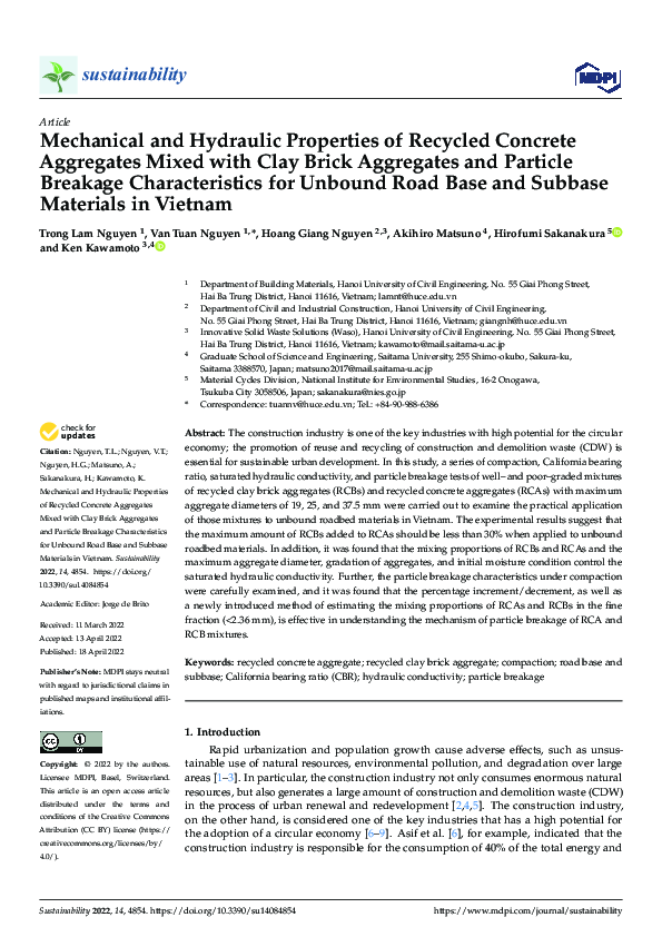 (PDF) Mechanical and Hydraulic Properties of Recycled Concrete ...