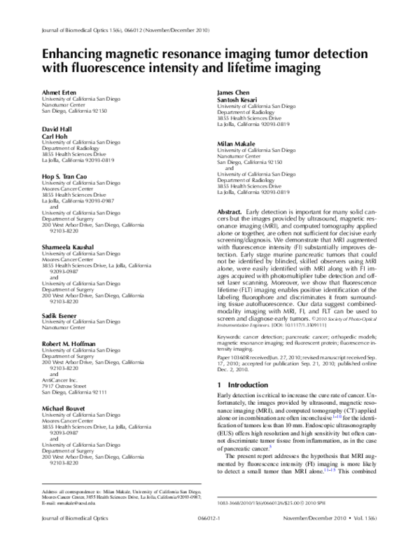 (PDF) Enhancing magnetic resonance imaging tumor detection with ...