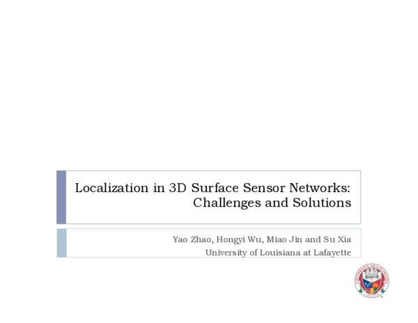 (PDF) Localization in 3D surface sensor networks: Challenges and solutions
