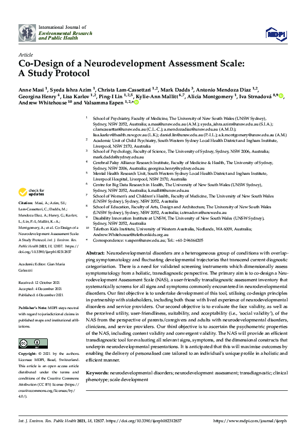 (PDF) Co-Design of a Neurodevelopment Assessment Scale: A Study Protocol