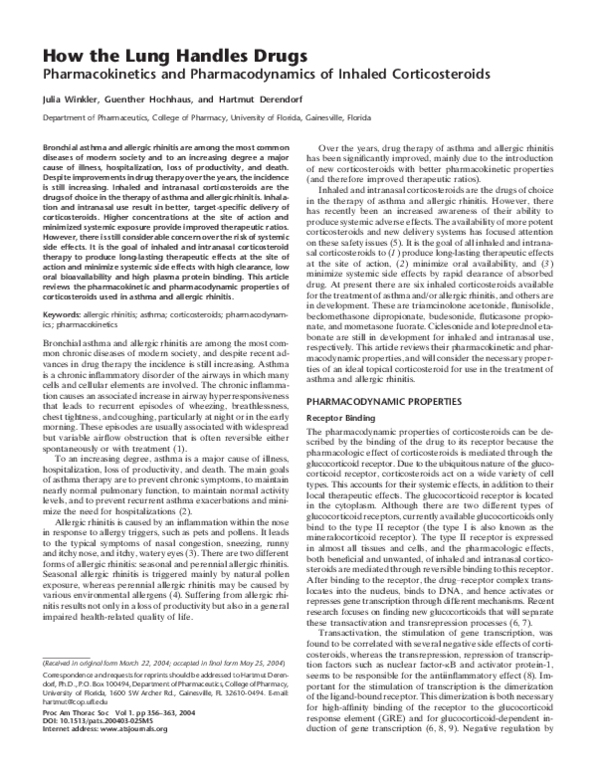 (PDF) How the lung handles drugs and pharmacodynamics