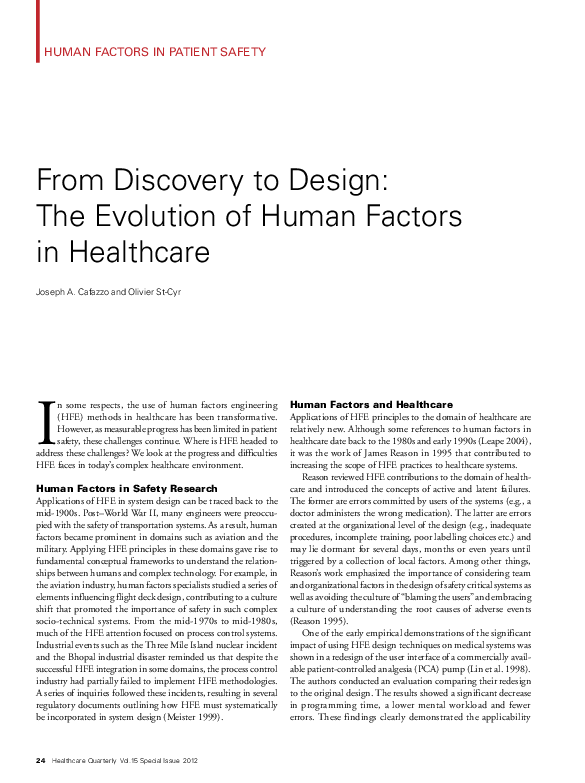 (PDF) From Discovery to Design: The Evolution of Human Factors in ...