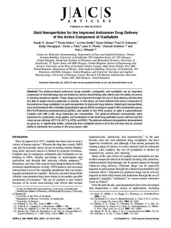 (PDF) Gold Nanoparticles for the Improved Anticancer Drug Delivery of ...