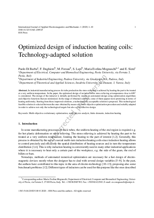 (PDF) Optimized design of induction heating coils Technologyadapted