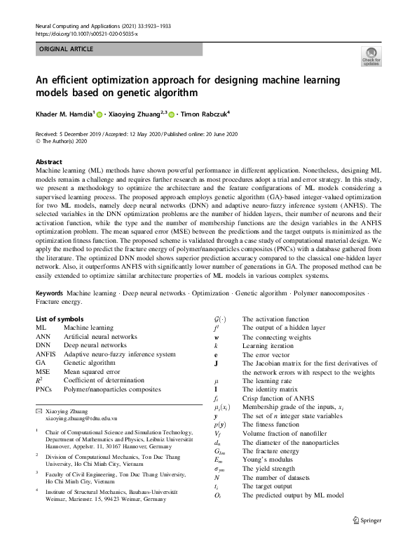 (PDF) An efficient optimization approach for designing machine learning ...