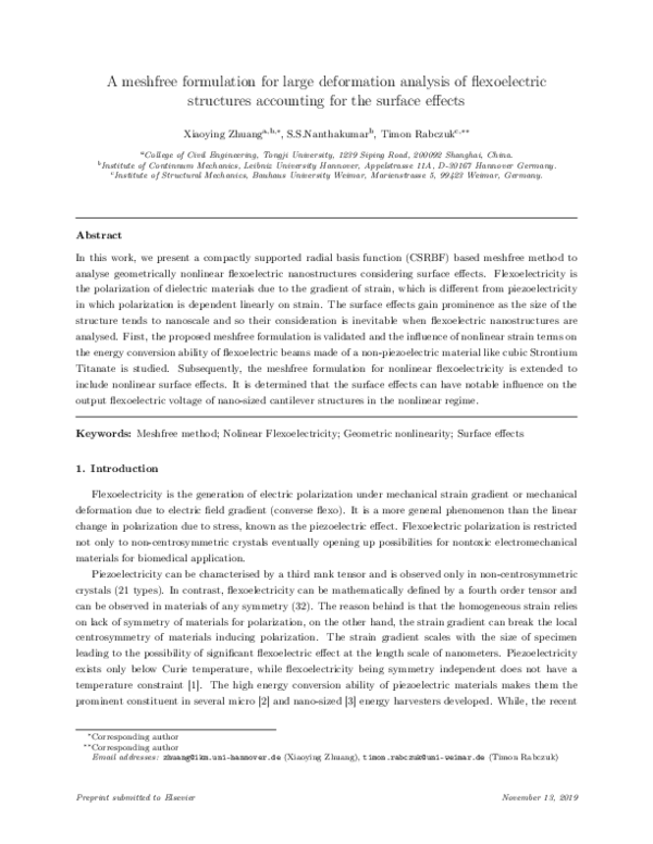 (PDF) A meshfree formulation for large deformation analysis of ...