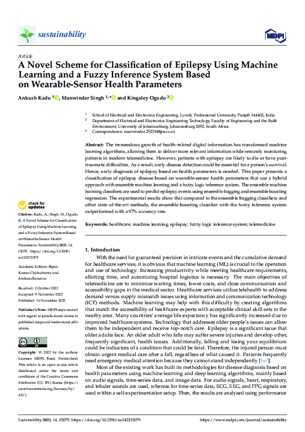(PDF) A Novel Scheme for Classification of Epilepsy Using Machine ...