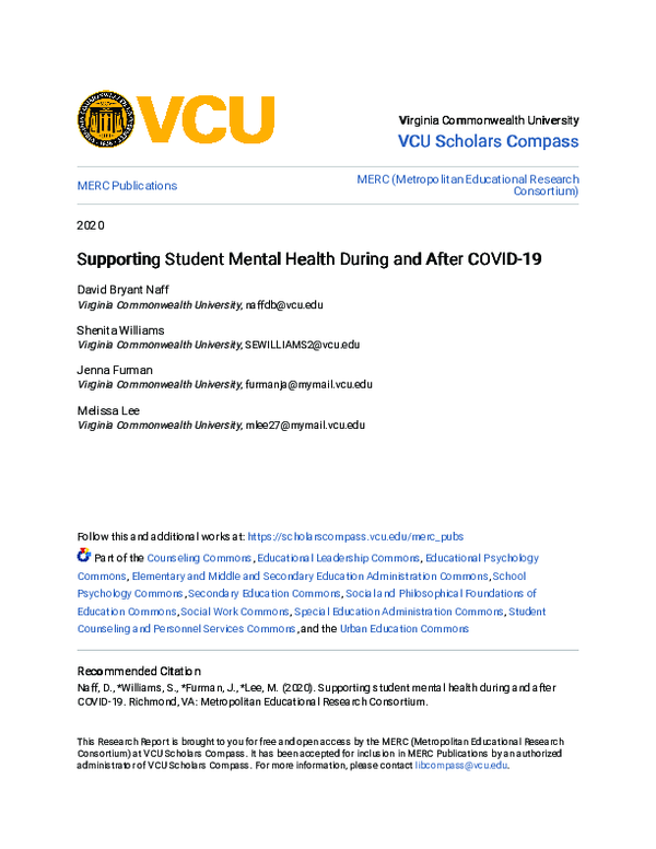 (PDF) Supporting Student Mental Health During and After COVID-19