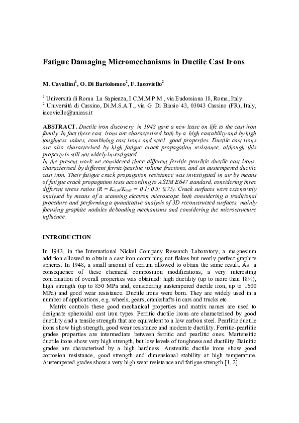 (PDF) Fatigue crack propagation damaging micromechanisms in ductile ...