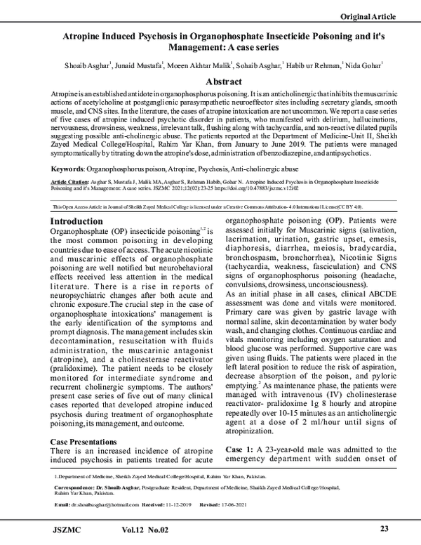 (PDF) Atropine Induced Psychosis in Organophosphate Insecticide ...