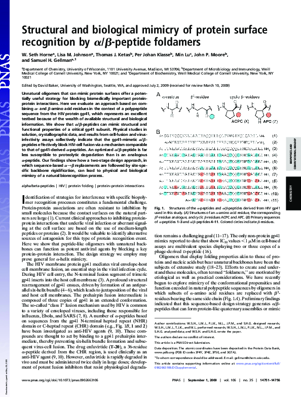 (PDF) Structural and biological mimicry of protein surface recognition ...