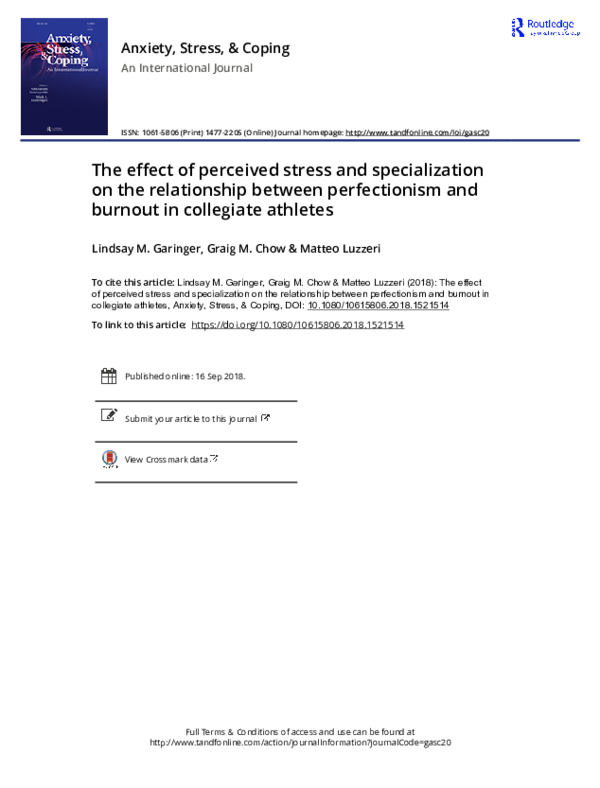 (PDF) The effect of perceived stress and specialization on the ...