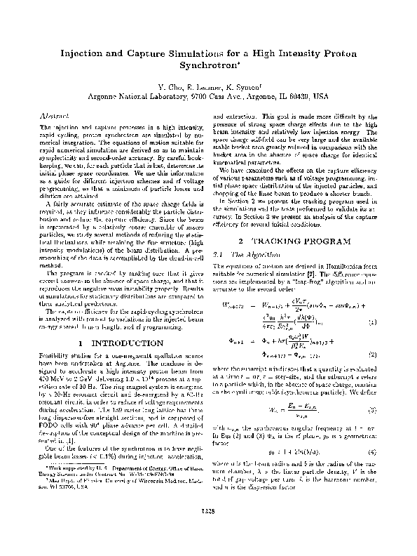 (PDF) Injection and capture simulations for a high intensity proton ...