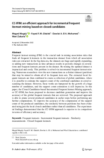 (PDF) CC-IFIM: an efficient approach for incremental frequent itemset ...