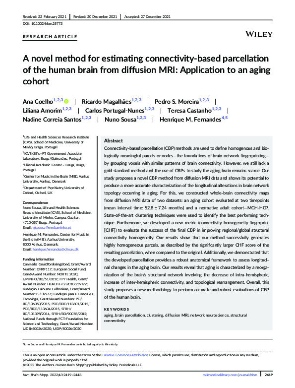 (PDF) A novel method for estimating connectivity‐based parcellation of ...
