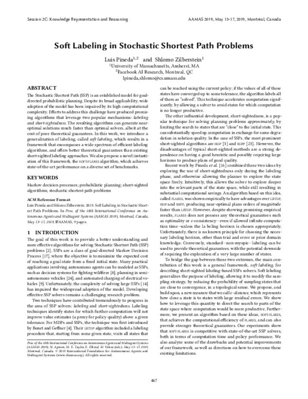 (PDF) Soft Labeling in Stochastic Shortest Path Problems